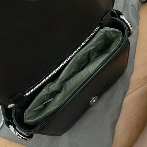 AllSaints Black Leather Crossbody Clutch - Picture 8 of 13